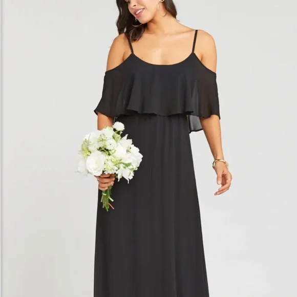 Show Me Your Mumu CAITLIN RUFFLE MAXI DRESS Black - Picture 5 of 6
